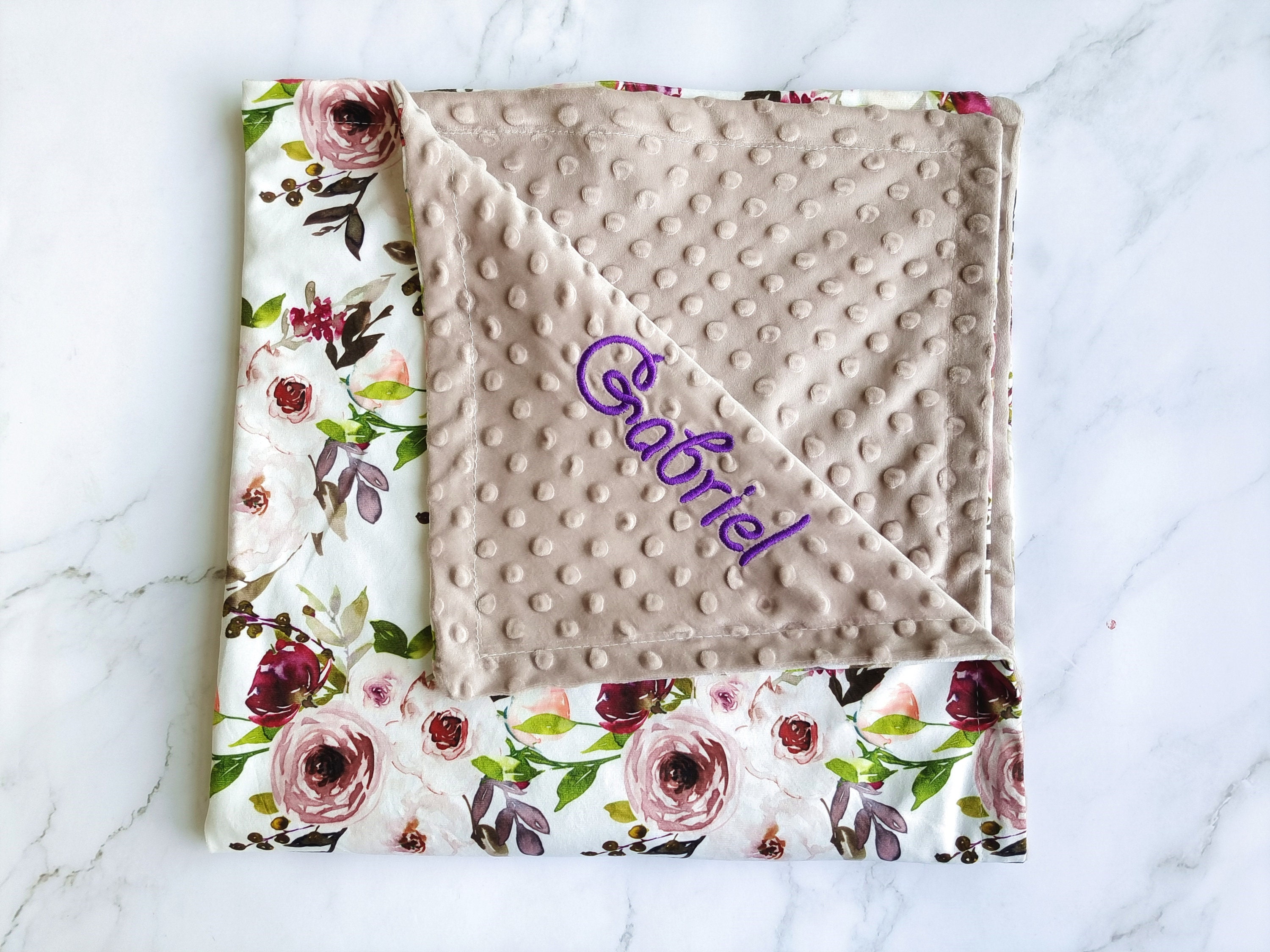 Floral Baby Blanket Personalized Baby Girl Blanket Baby Girl Etsy UK