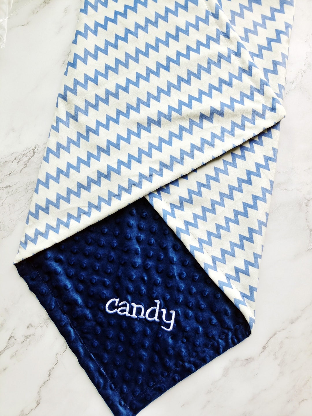 Personalized Baby Boy Blanket Blue Baby Blanket Monogram Name Etsy