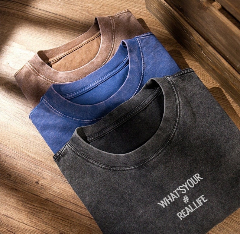 Custom Embroidered Text T Shirt, Custom Vintage Shirt, Embroidered Tee, Custom Tee,Personalized Gifts,Father's Day Gift 24041503 image 1