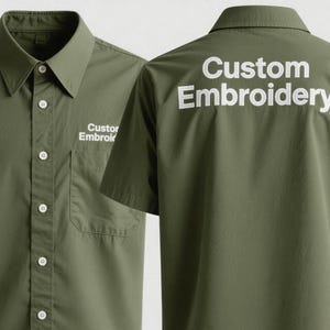 Uniform Workshirt with Custom Embroidered Name-Custom Uniform Shirt- Short Sleeve Industrial Work Shirts-Embroidered Logos Available25080101