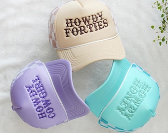 Custom Trucker Hat, Personalized Foam Hat, Mesh Back Hats, Customized Logo Cap, Hawaii Gifts for Women, Beach Trip Favors LU02