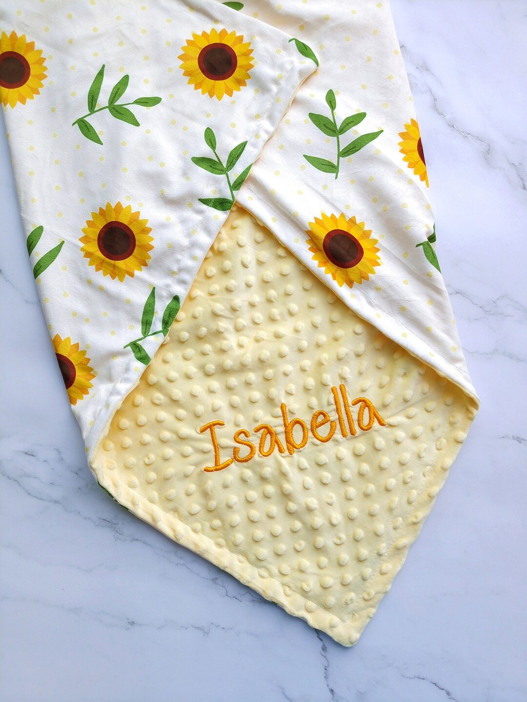 Personalized Baby Blanket Sunflower Baby Girl Blanket Floral Etsy