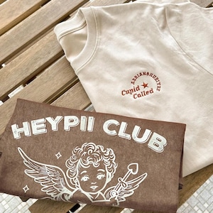 Customised T-shirt embroidered on the front and printed on the back, Custom Text Shirt, Personalized T-Shirt, Short Sleeve Tee 25021801