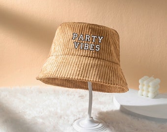 Custom Bucket Hat Personalized Corduroy Bucket Hat Custom Name Bachelorette Party Fisherman Hat Gift for Him Vintage Hat Gift for Her 042802