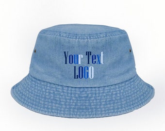 Customize Bucket Hat Personalized hat Custom Bucket Hat Embroidered hat Women Man's hat Denim Bucket Hat Outdoor Hat Your own Bucket Hat