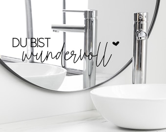 Saying stickers for mirror wall bathroom "You are wonderful" 40 - different sizes and colors