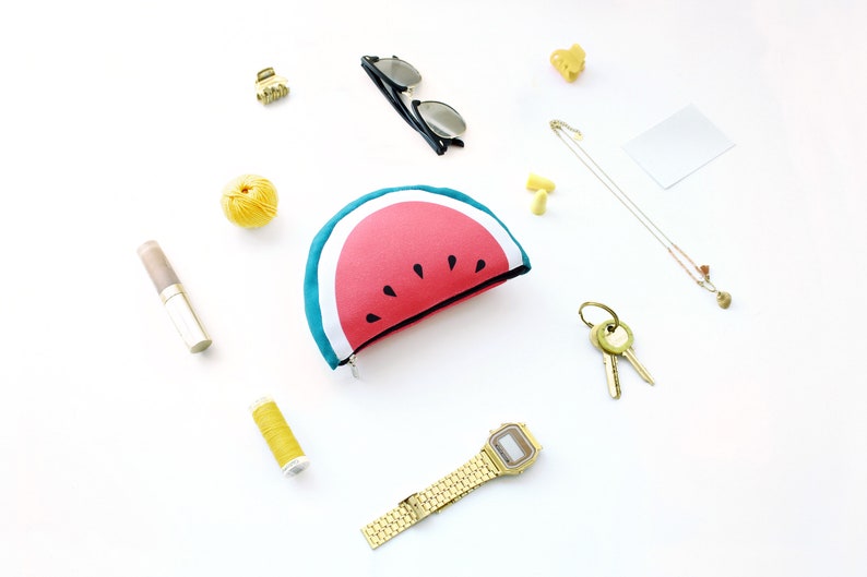 Cards purse Travel bag Coins purse Beach bag Textile case Watermelon purse Makeup purse zipped bag