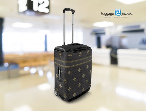 Housse De Protection Élastique Pour Valise - Tissu Soie De Lait, Pour Valises 22-25 Pouces, Avec Étiquette Bagage - Noir