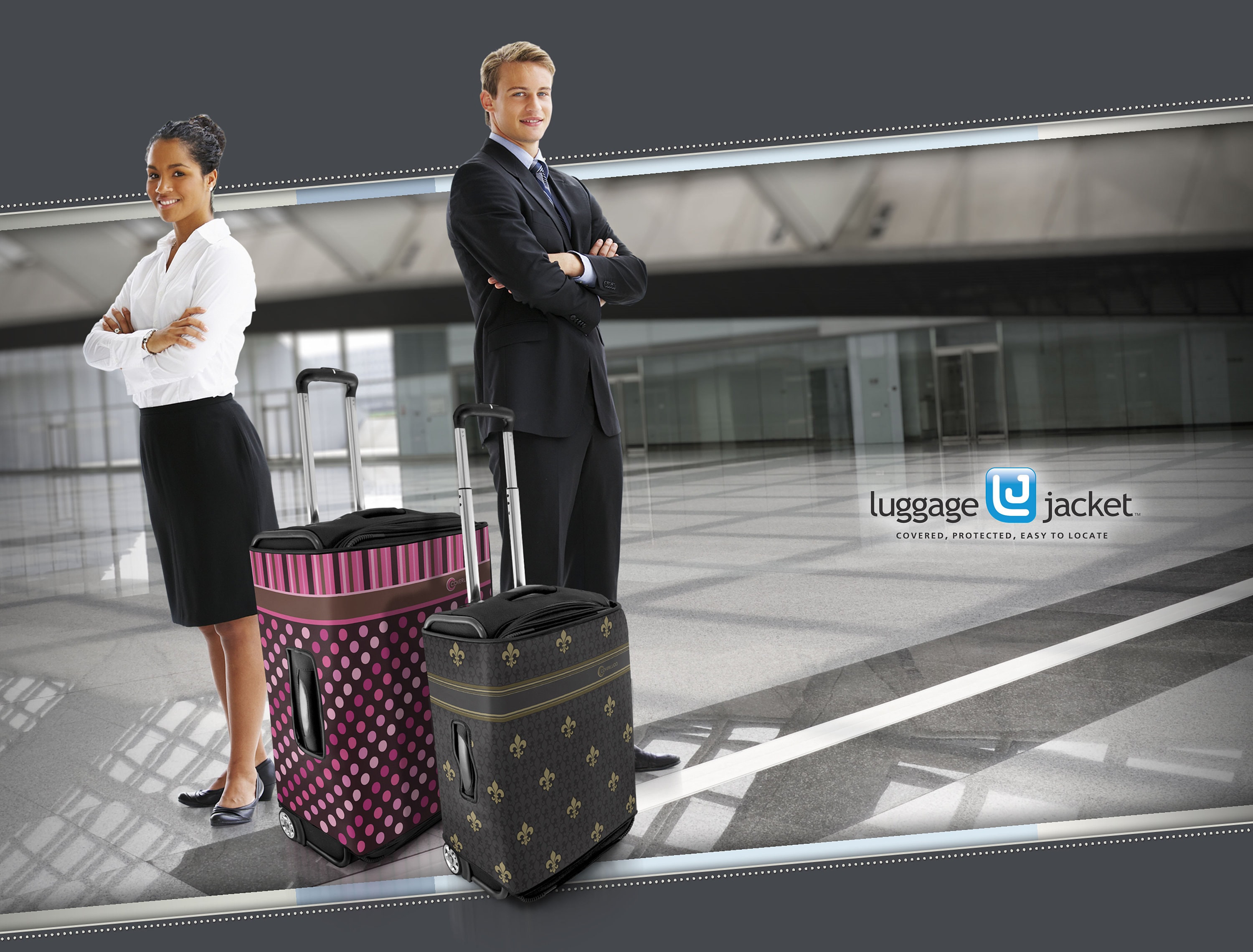 Pink Polka Dot Luggage Jacket Cover, Luggage Cover, Luggage Protector