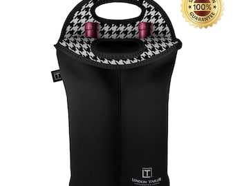 Wine Bottle Bag, Wine Tote, Neoprene Wine Holder, Insulated Wine Carrier, Two Bottle Wine Bag Tote, Best Seller, Great Gift Idea