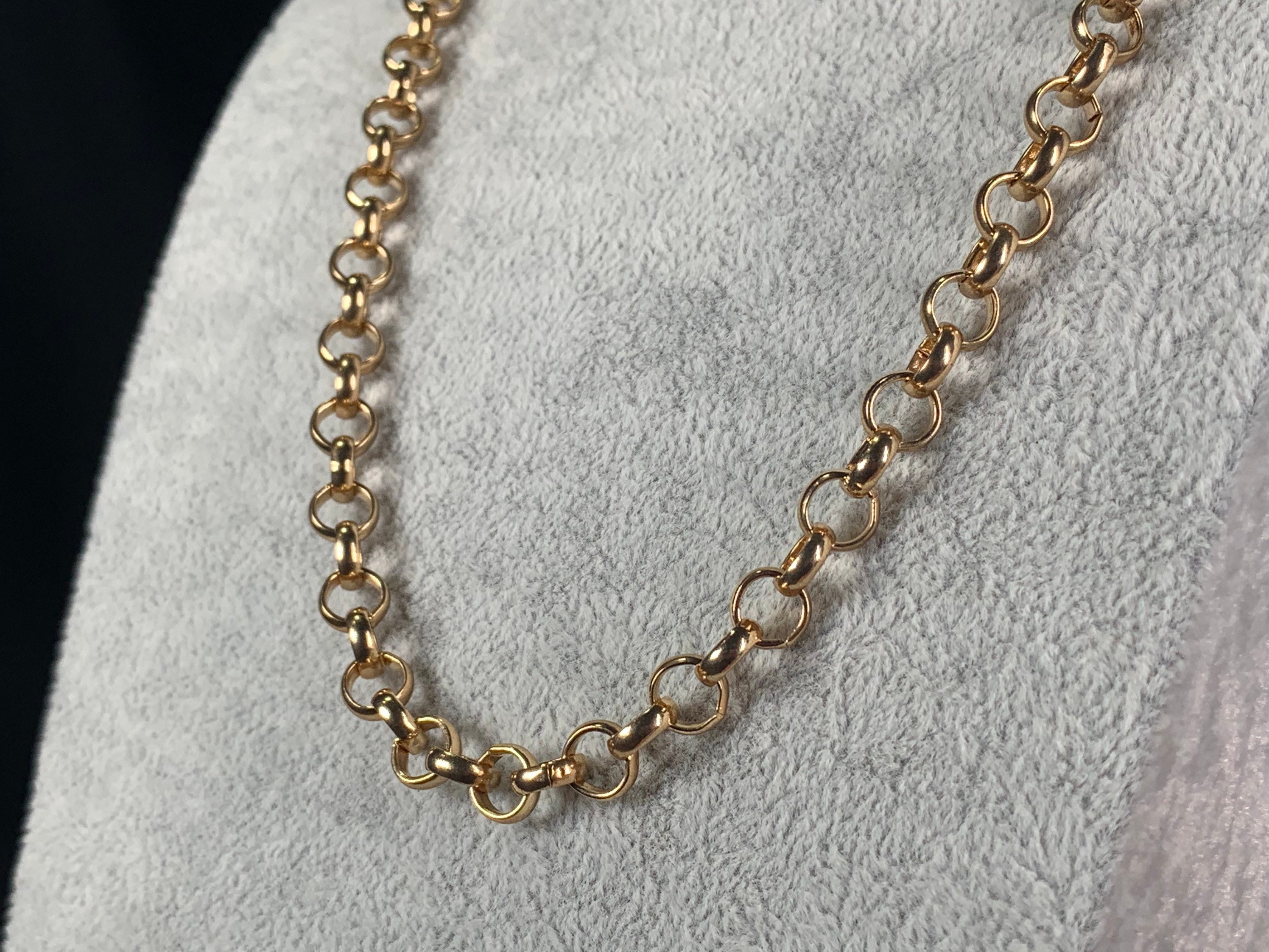 8mm 14k gold belcher chain necklace 26 inch triple plated. | Etsy