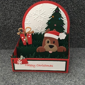 Handmade French Bulldog pop up Christmas card