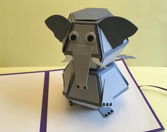 big top,stage,fun,childrens card,circus,band,elephant,bunting,colourful,Laser cut card,pop out card,3d gift card,3d,gift card