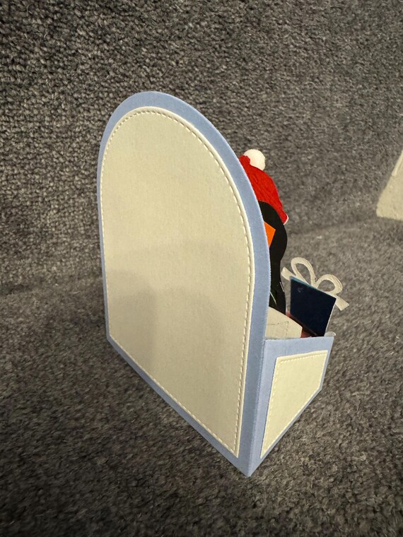 Pinguin-Zug Pop-Up Valentinstagskarte – 3D Karte Mit Überraschungseffekt & Umschlag