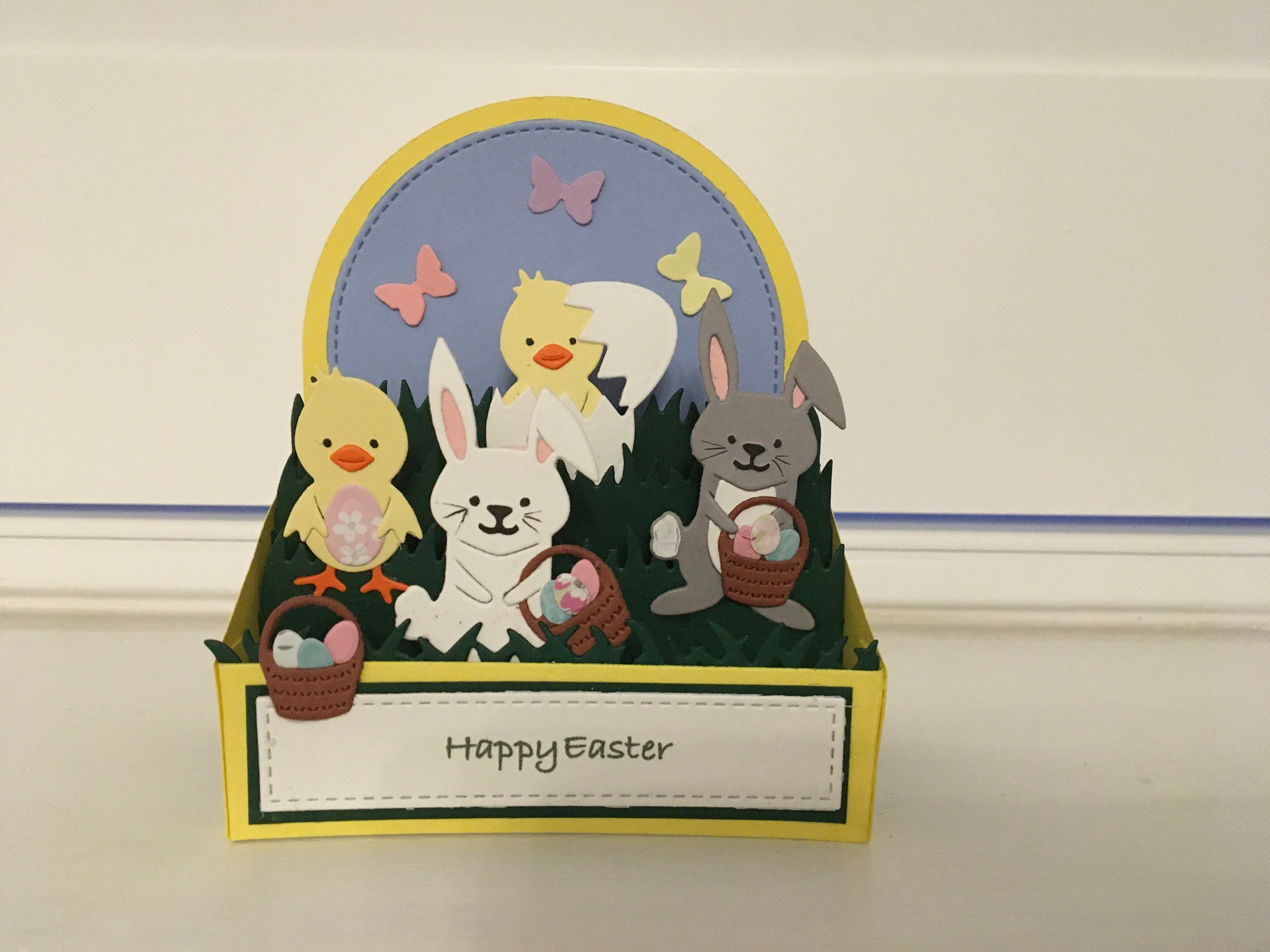 Happy Easter Chick and Bunny Card Pop up Card - Etsy
