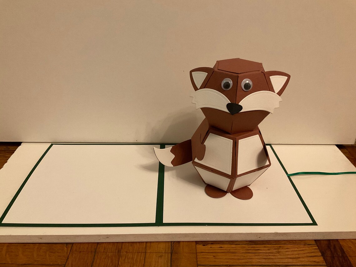 Handmade Surprise pop up 3D Fox card | Etsy