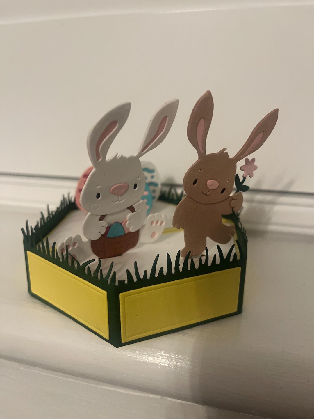 Easter Bunnies Themed Pop up Card on Hexagonal Stage - Etsy