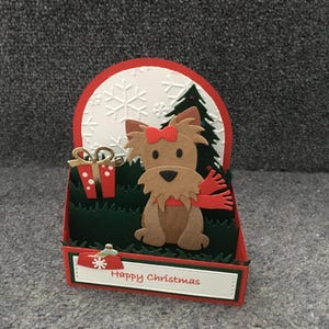Carte pop fait main Yorkshire Terrier Carte de Noël