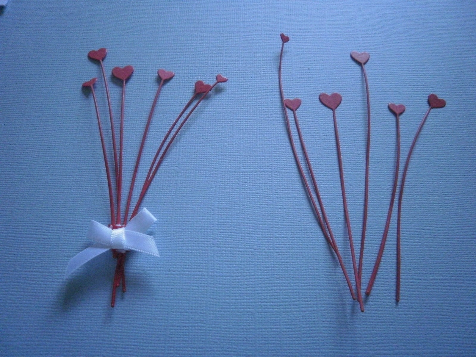 100 X Die Cut Heart Stems Etsy