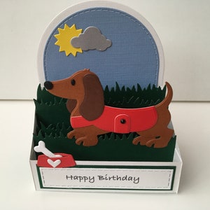 Handmade Pop up Dachshund dog card