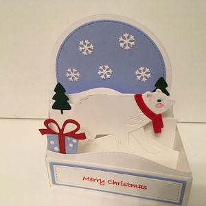 Handgemachte Eisbär-Weihnachtsgeschenkkarte