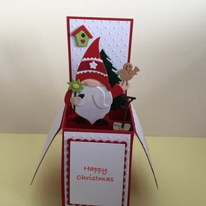 Handgemachte weihnachtliche Pop Up Gonk Karte