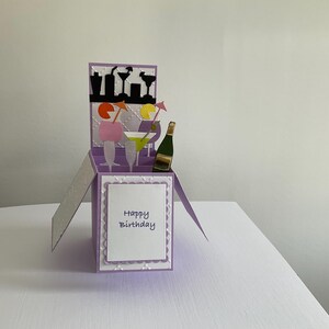 Carte pop-up sur le thème du cocktail fait main
