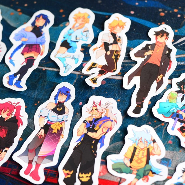 Genshin Fashion Vinyl Stickers, Genshin Impact.