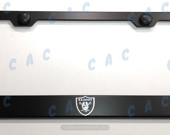 BIN SHANG Oakland Raiders Chrome Black License Plate Frame