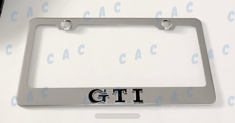 3D GTI Stainless Steel License Plate Frame Rust Free W Bolt Caps