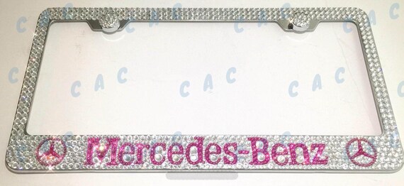 Mercedes Benz Pink License Plate Frame Holder Made With Bling Etsy