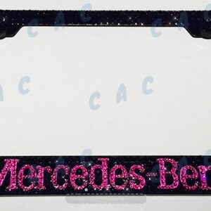 Mercedes Benz Pink License Plate Frame Holder Made With Bling Etsy