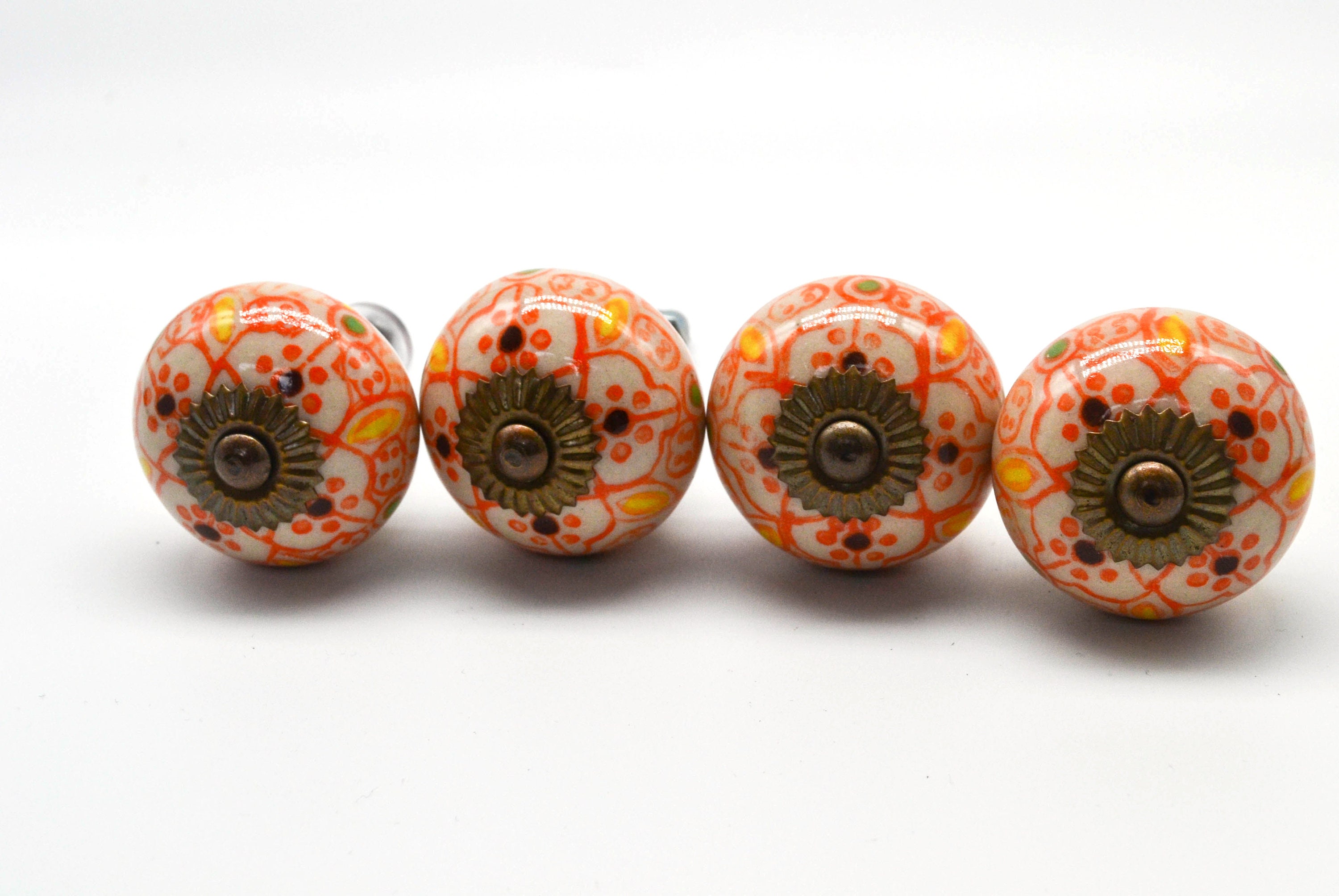 orange dresser knobs Unique Bargains 15pcs Ceramic Cabinet Knobs Orange Round Shaped Drawer Knobs  38mm/1.5-Inch Dresser Knob Pulls Handle with Screws for Vanity Bedroom  Furniture Closet Cupboard in the Cabinet Knobs department at Lowes.com
