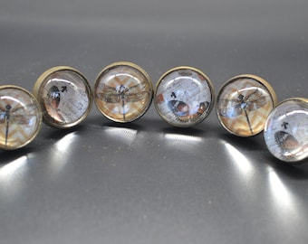 Schmetterling Libellen Glas Knäufe, Vintage Schrank Schublade Pulls, Set von 2/4/6