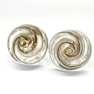 CLEAR GLASS ROSE Knobs, Chic Vintage Wardrobe Drawer Cabinet pulls handles knobs  B53