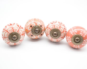 STUNNING ORANGE PEACH BOHO SHABBY CHIC CABINET CUPBOARD KNOB HANDLE DRAWER PULL STUNNING ORANGE PEACH BOHO SHABBY CHIC CABINET CUPBOARD KNOB HANDLE DRAWER PULL