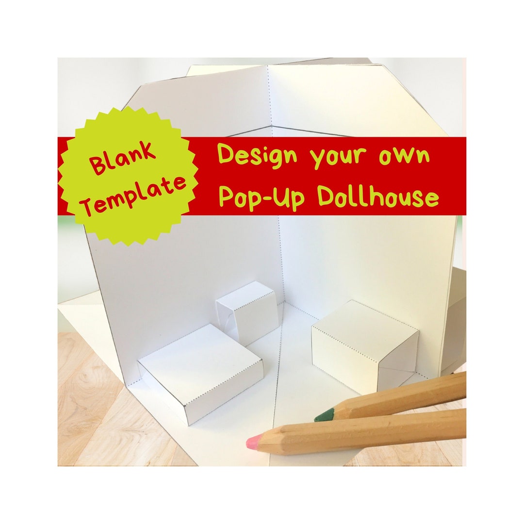 DIY Pop-up House Template for Individual Design/diy Printable 3D Paper ...