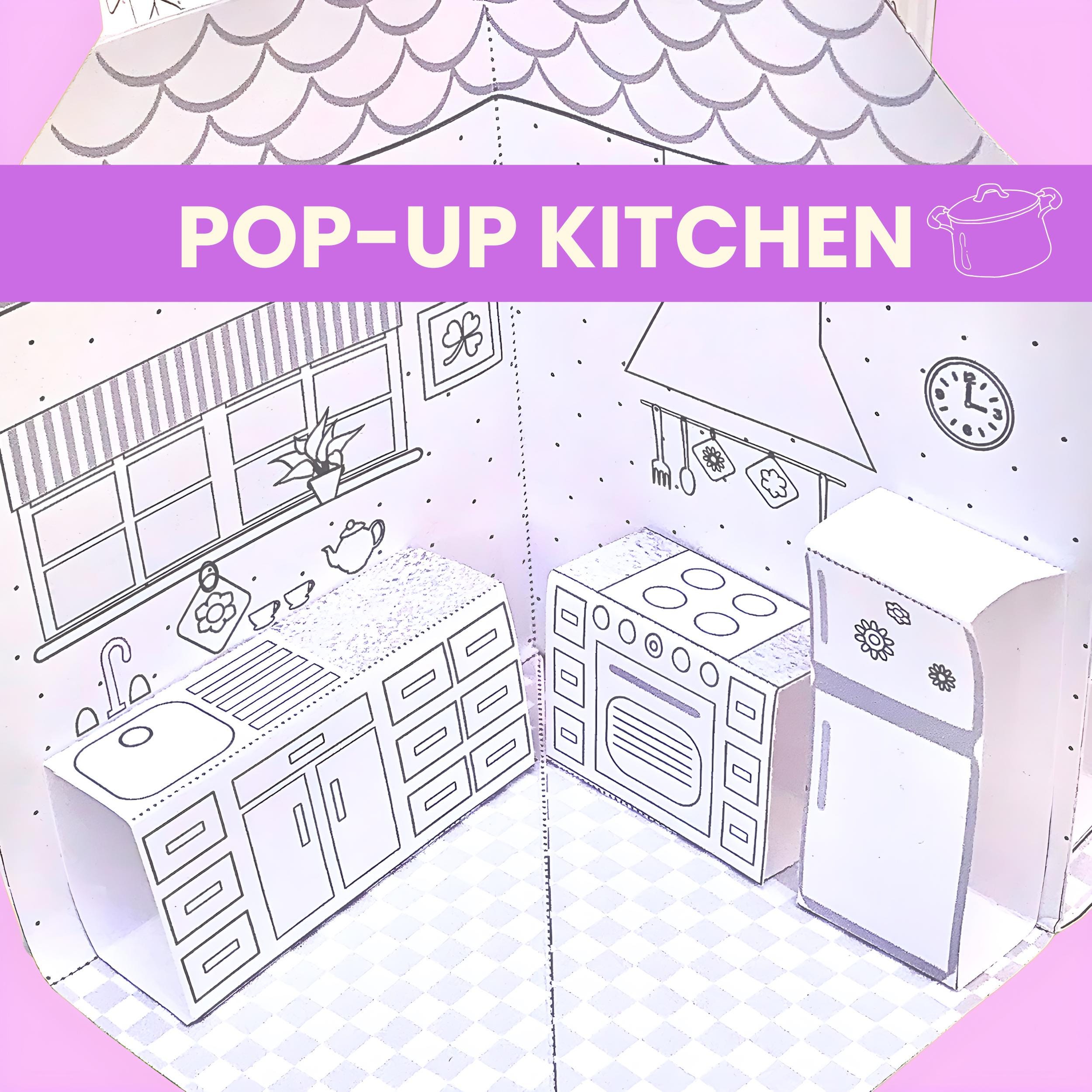 Paper Nano Kitchen Building Kit - Laser-Cut 3D Paper Craft Model