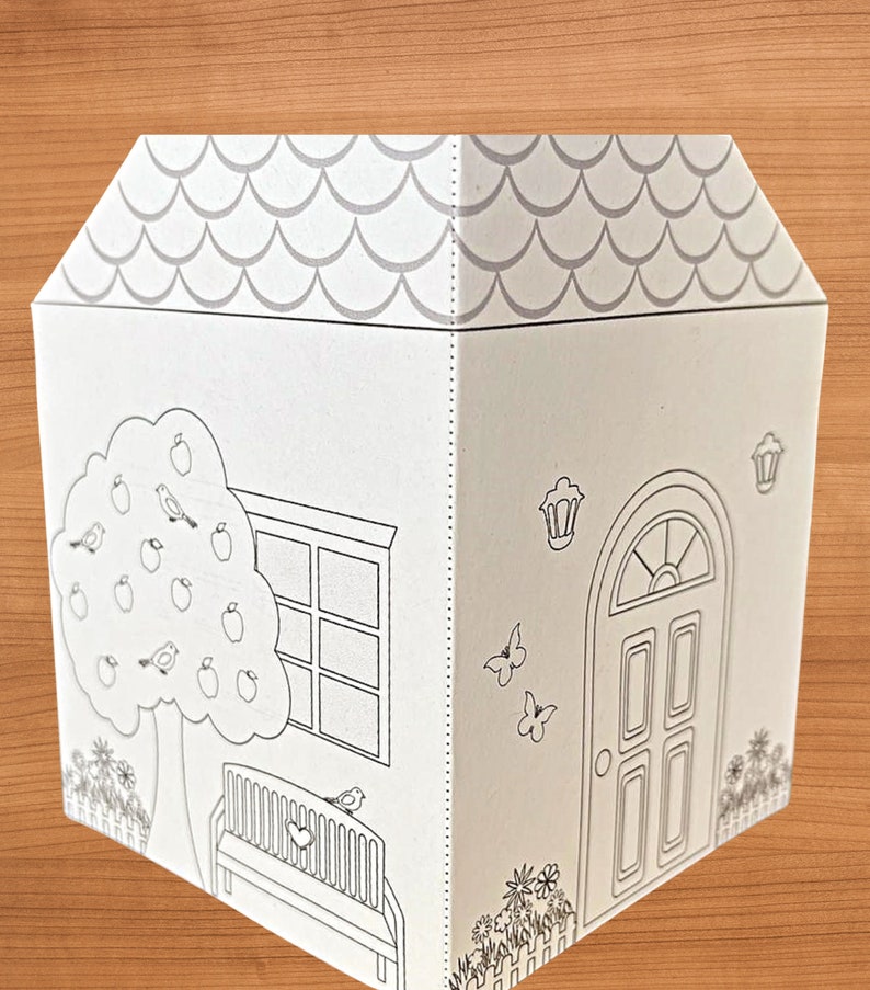 DIY Printable Paper Pop-Up Kitchen NO. 1 to Color & Assemble/Kids 3D Paper Craft Project image 8