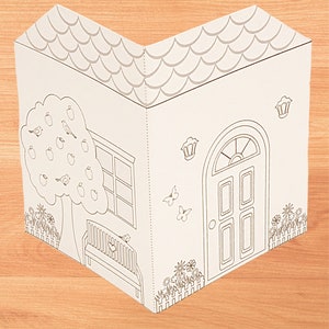DIY Printable Paper Pop-Up Kitchen No.2 to Color & Assemble/Kids 3D Paper Craft Activity zdjęcie 6