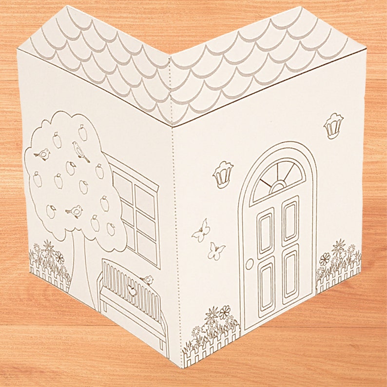 DIY Printable Paper Pop-Up Kitchen No.2 to Color & Assemble/Kids 3D Paper Craft Activity zdjęcie 6