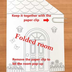 DIY Printable Paper Pop-Up Kitchen NO. 1 to Color & Assemble/Kids 3D Paper Craft Project image 7