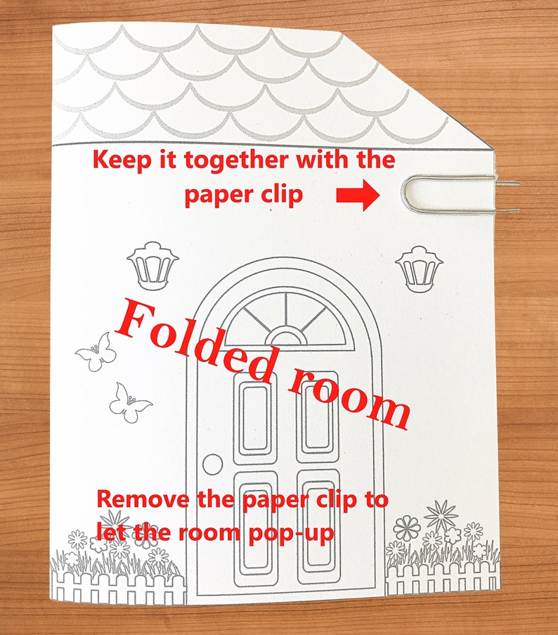 DIY Printable Paper Pop-Up Kitchen NO. 1 to Color & Assemble/Kids 3D Paper Craft Project image 7