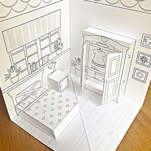 Printable Pop-up Bedroom/diorama/pretend Play Gift/kids Craft Kits/ PDF ...