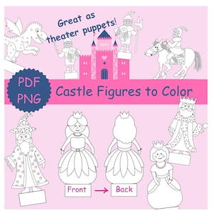 Fairy Tale Theater Paper Puppets, Princess Castle Figures, Coloring  & Storytelling Activity (PDF PNG)