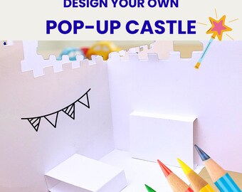 Pop Up Paper Castle - Kids Art Projects - Coloring Activity - PDF & SVG Files -  Instant Download