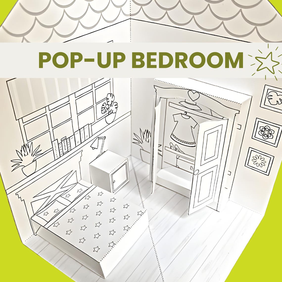 Pop up Room, Cut and Color, DIY Dollhouse Kit, Printable PDF Instant ...