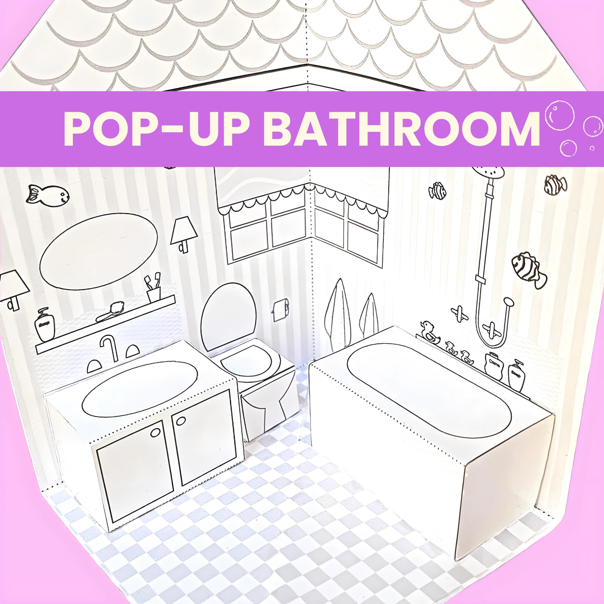 Baño desplegable, casa de muñecas imprimible, actividad para colorear,  descarga instantánea en PDF - Etsy México, image size:2500x2500