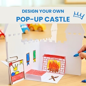 Pop Up-slott av papper - Konstprojekt för barn - Målaraktivitet - PDF- och SVG-filer - Direkt nedladdning