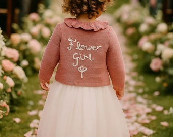 Hand-Embroidered Flower Girl Cardigan